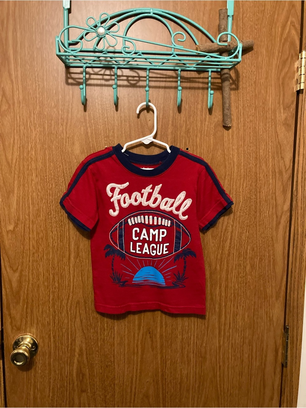 Garanimals Red 'Football Camp League' Short Sleeve Tee with Navy Trim